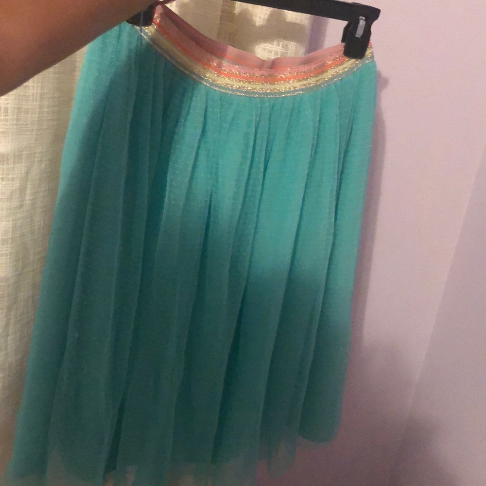 Textured teal skirt